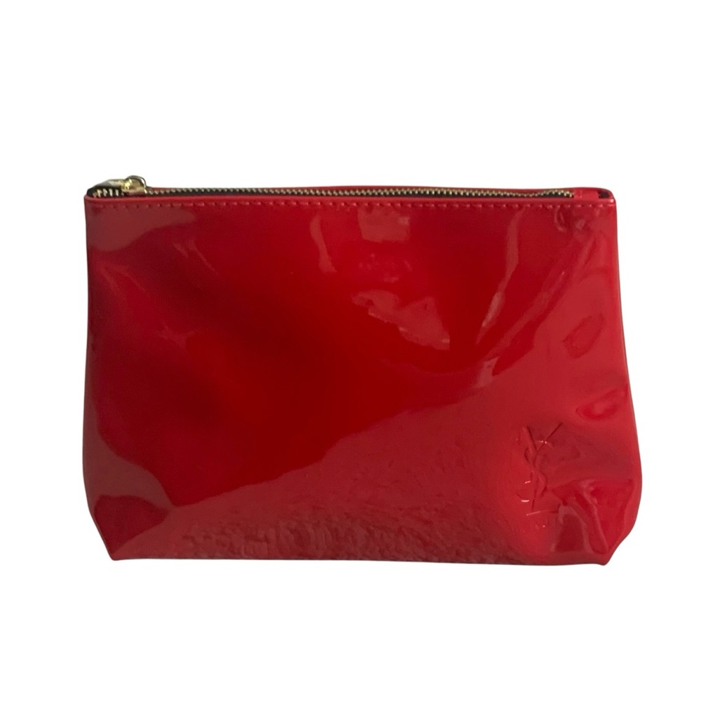 Yves Saint Laurent YSL Beaute Patent Vegan Leather Cosmetic Bag